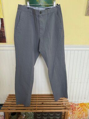 Bonobos Mens Chinos Gray 32x30 Casual Flat-Front Pants